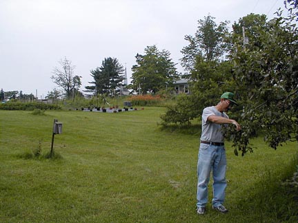 Br. John Thompson in the orchard